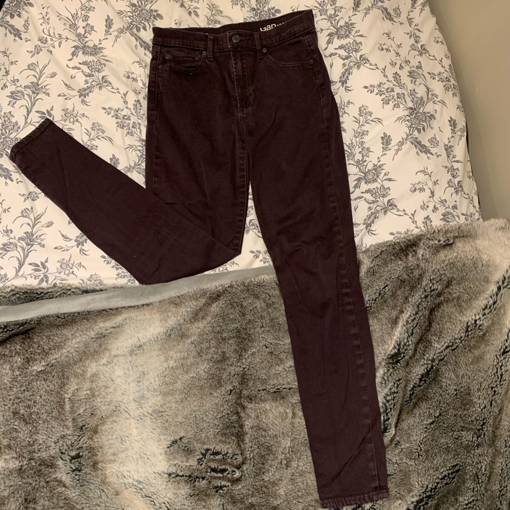 Maroon Gap High Waisted Skinny Jeans